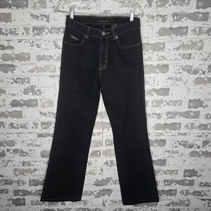 Calvin Klein Jeans Womens 4  Mid Rise Bootcut Black Overdye‎ Zip Fly Easy Fit
